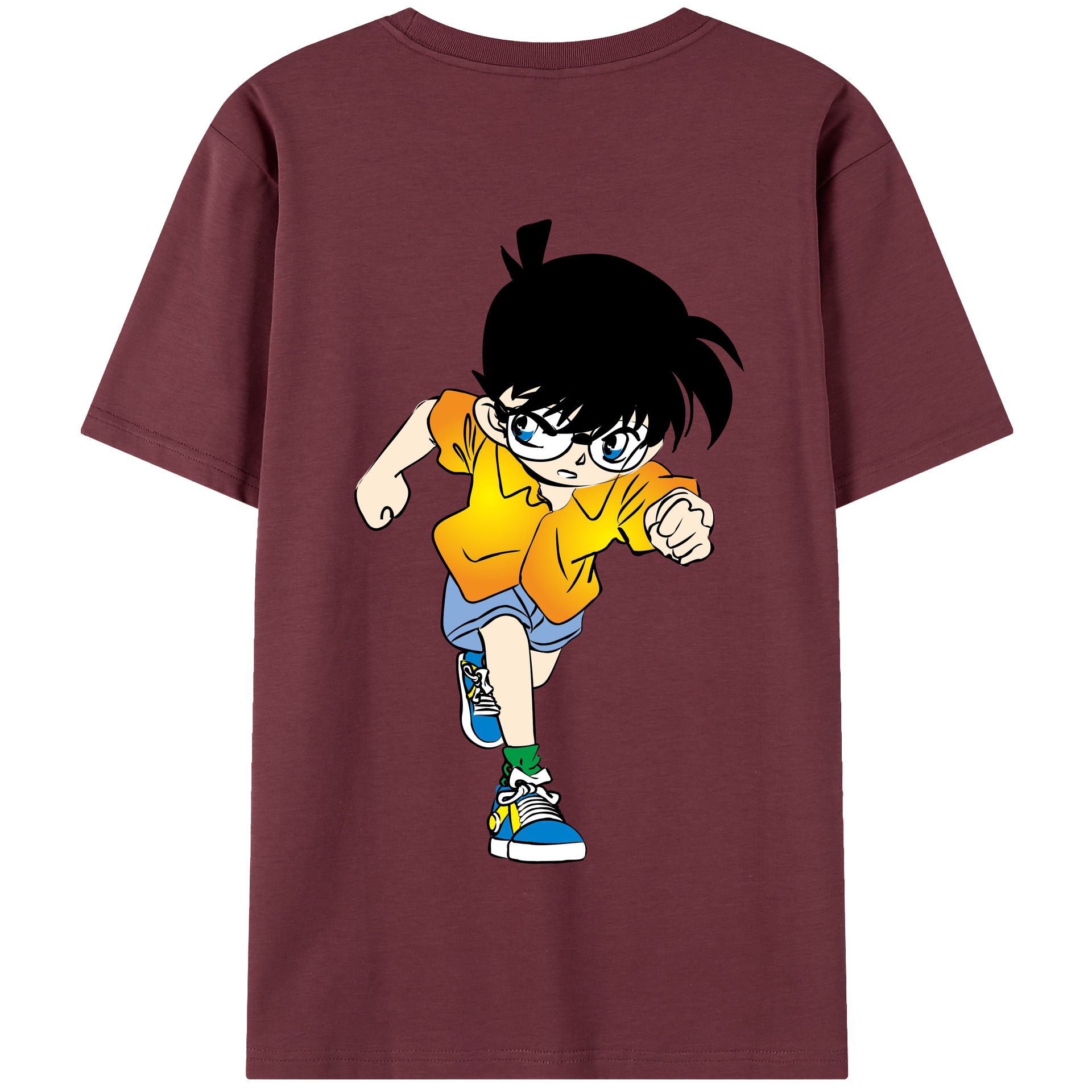 （画像用） 名探偵コナン 江戸川 コナン Detective Conan Conan Edogawa 綿100％半袖Tシャツ（背面プリント）